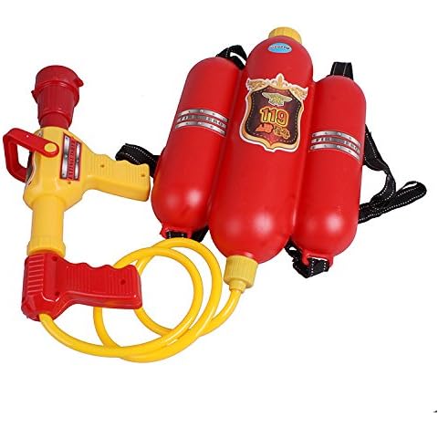 GracesDawn Fireman Toys Backpack Watergun Blaster Extinguisher with Nozzle and Tank Set Children Outdoor Water Toy Cover