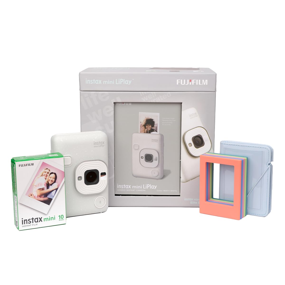 Fujifilm Instax Mini Liplay Hybrid Instant Camera Elite Box White, Compact