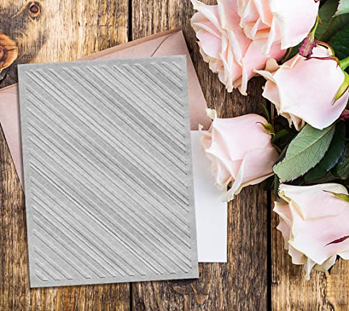 Alibbon Diagonal Stripe Plastic Embossing Folders For Card Making, Stripe Background Embossing Folders For Diy Scrapbooking, Stripe Pattern Template Folders For Paper Craft Photo Album Decorations #TOP2