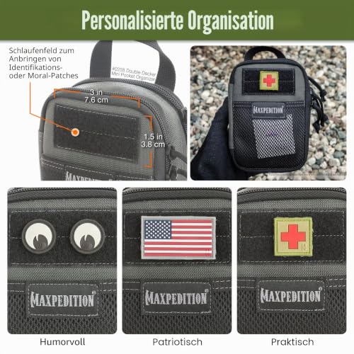 Maxpedition Double-Decker Mini Pocket Organizer Gray Taschen, Wolf Grau, Standard – Ansicht 5