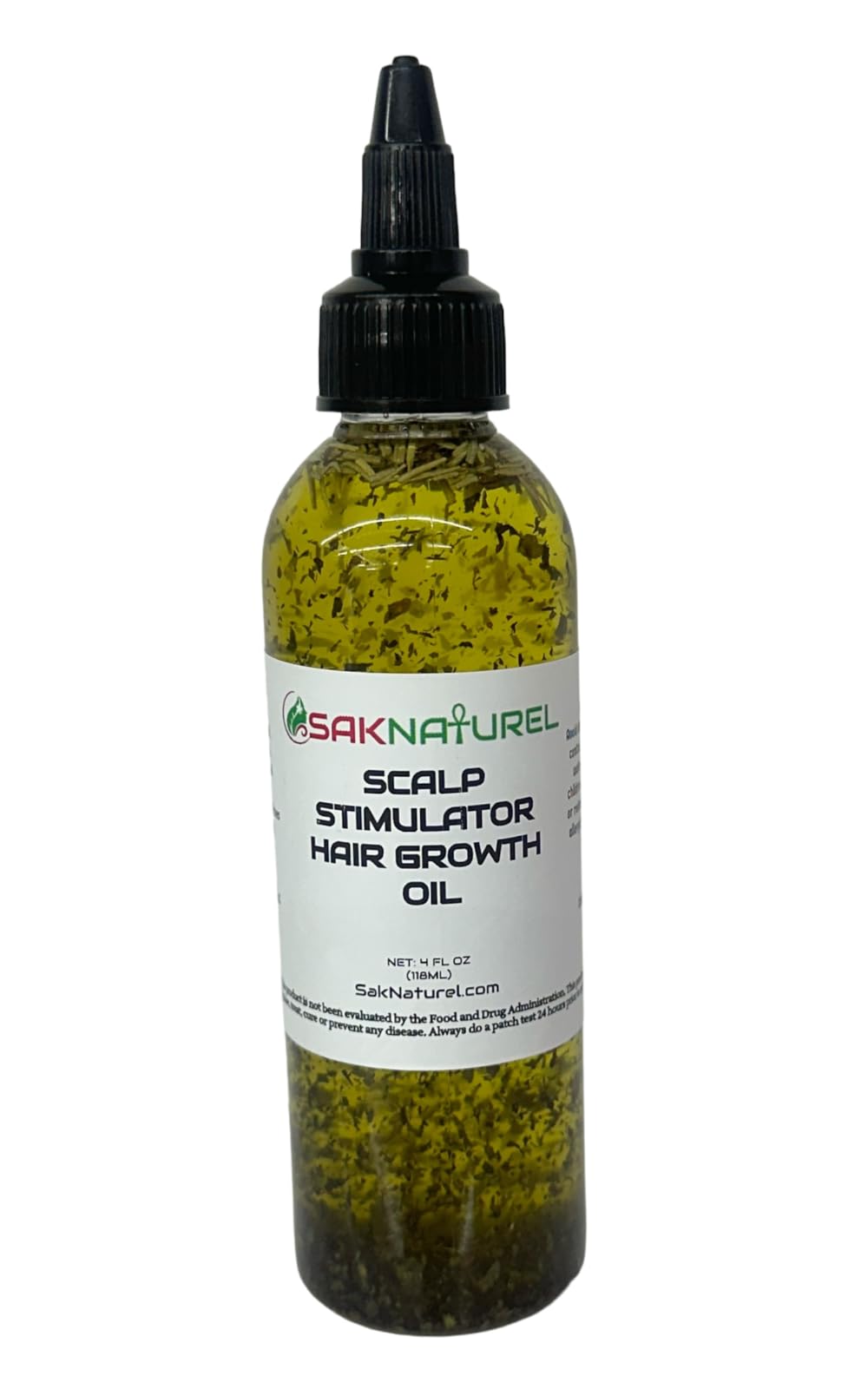 SakNaturel Scalp Stimulator Hair Growth Oil Stocking Stuffer, Cold Pressed Oils Including Mint and Rosemary Oil for Hair Growth, Grapeseed Oil, Organic Natural Hair Oil, All Hair Types, 4 fl oz