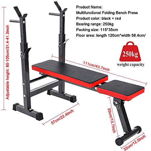 Yizc-Dumbbell-Bench-for-Home-Gym-Full-Body-ExerciseMax-Load-550lbFoldable-Incline-Decline-Bench-Press-Rack-for-Sit-UpAdjustable-Height-Fitness-Barbell-Rack