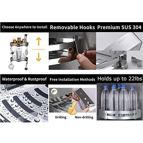 MeeQee 2 mensole da doccia senza fori - 304 in