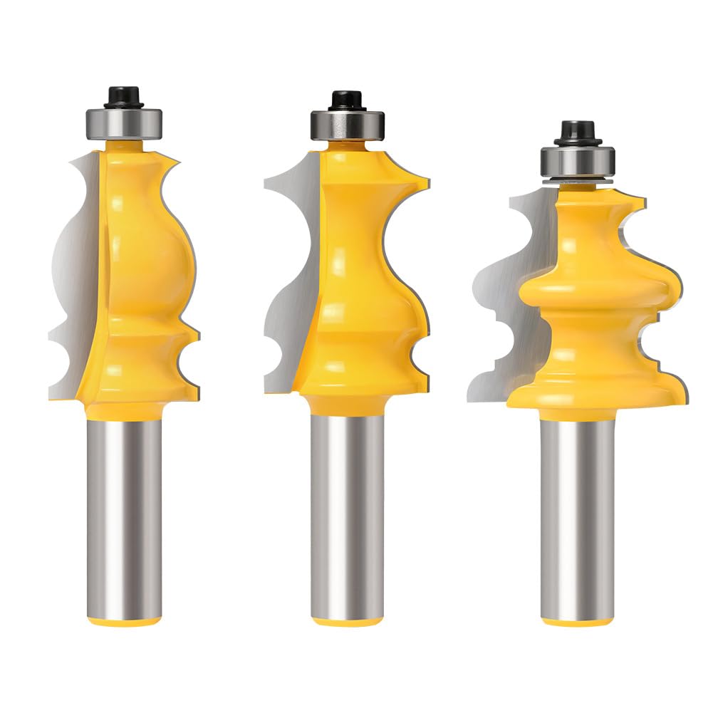 WSOOX 12mm Schaft Formfräser Bit 3 Stück Formfräser für