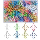 100 Stück Flugzeug Büroklammern,Metall-Büroklammern,Bunte Niedliche Papierklammern,Flugzeugförmige Metallklammern,Lustig Kreative Büroklammern,Für Büro, Schulbedarf,Zuhause