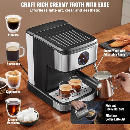 Image of Mann Mart‚Professional 15 Bar Espresso Machine: Make CAF‚ao¬-Quality Coffee & Espresso at Home with Built-in Milk Frother