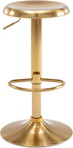 Brage Living Taburete de bar ajustable, taburete de bar giratorio redondo de metal con elevador de aire, silla de bar de altura de mostrador sin