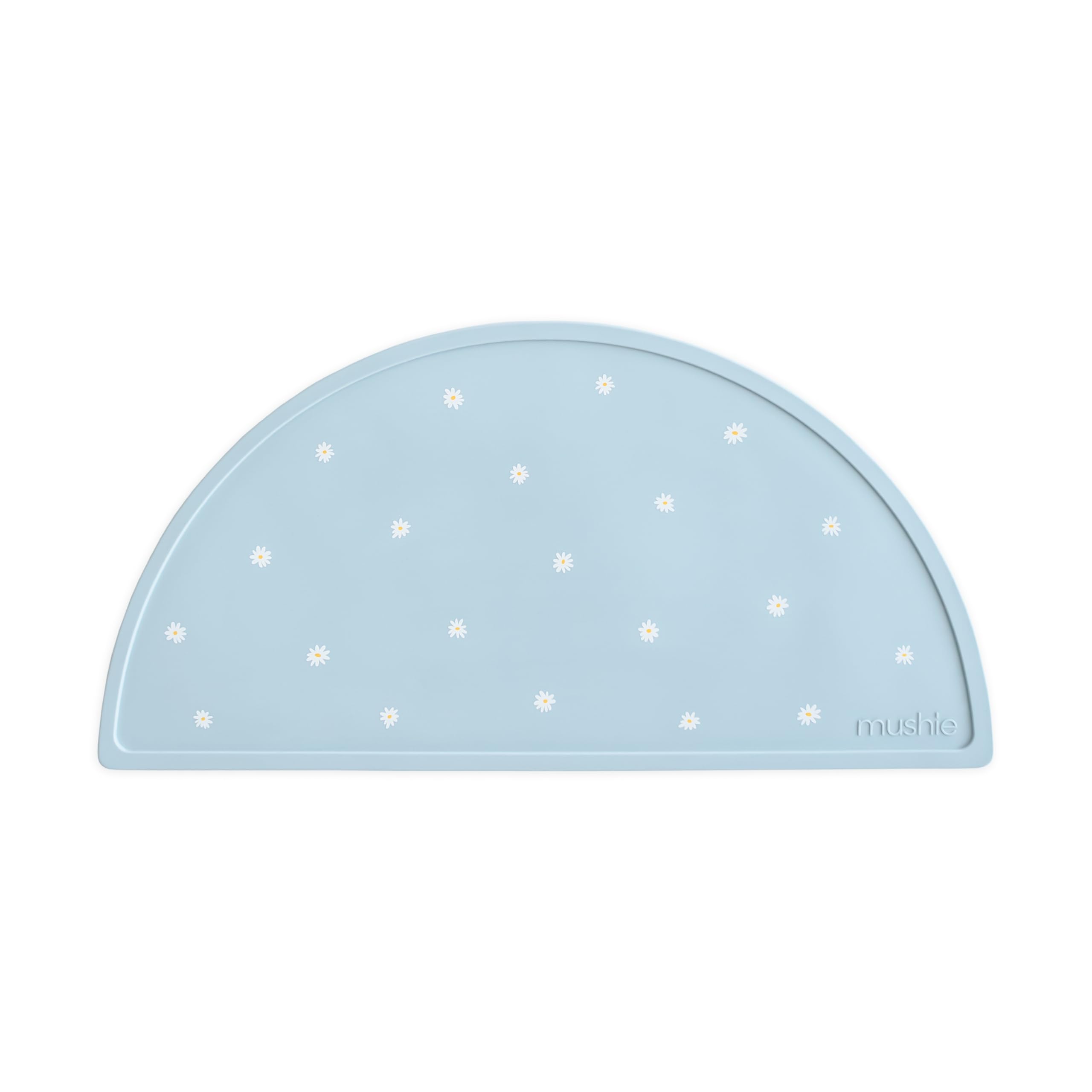 Mushie Silicone Placemat for Kids | Non-Slip Design | Material: Food-Grade Silicone | Easy-to-Clean & Stain Resistant | BPA & Phthalate Free (White Daisy)