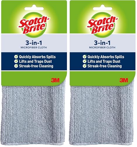 Image of Scotch-Brite 3-in-1 Microfiber Kitchen Cloth (Pack of 2)