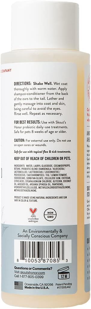 SKOUT'S HONOR Probiotic Itchy Dog Bundle - Fragrance-Free - Includes Our Probiotic Itch Relief Spray and Probiotic Shampoo & Conditioner for Dogs