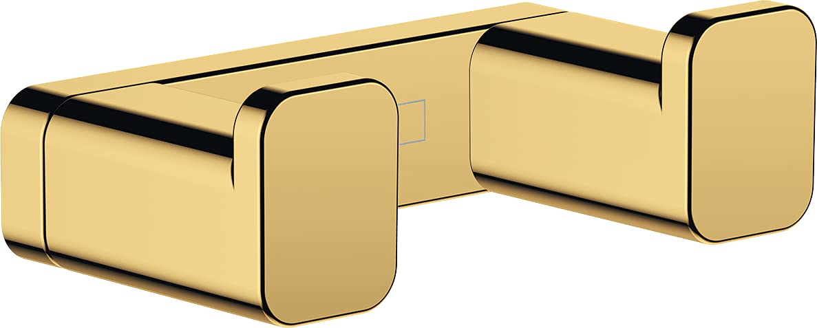 Hansgrohe Polished Gold Optic Addstoris Towel Hook Double, Polished Gold-Optic, 41755990