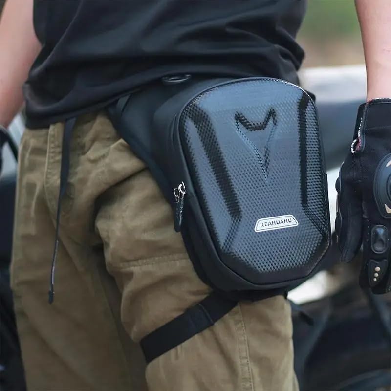 Bolsa pierna cáscara dura de moto con compartimentos multiusos 4
