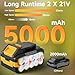 Leaf Blower Cordless with 2× 5.0Ah Batteries and Charger, 21V Electric, Lightweight Battery Powered Blowers for Lawn Care, Yard, Patio Cleaning, Blowing Leaves & Dust, Yellow