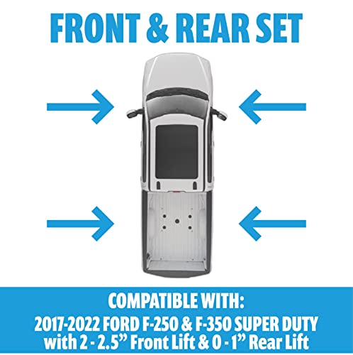Bilstein 5100 Series Set of Front and Rear Shock Absorbers for 2017-2022 Ford F250 F350 Super Duty with 2-2.5 Inch Front Lift and 0-1 Inch Rear Lift | Includes TrendsAuto Decal | 24-274951 24-274968