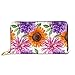 Produktbild JHGFG Mode Handtasche Reißverschluss Brieftasche Schöne Blumen Auf Weißer Sonnenblume Telefon Clutch Geldbörse Abend Clutch Blocking Leder Brieftasche Multi Card Organizer