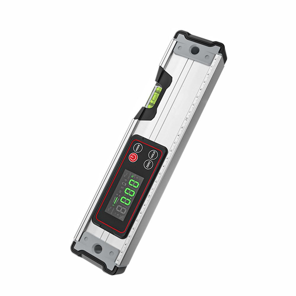 Détecteur d'angle magnétique professionnel – Inclinomètre numérique avec alerte sonore, base magnétique à rainure en V, précision ± 0,1° pour le travail des métaux et la construction, 30 cm