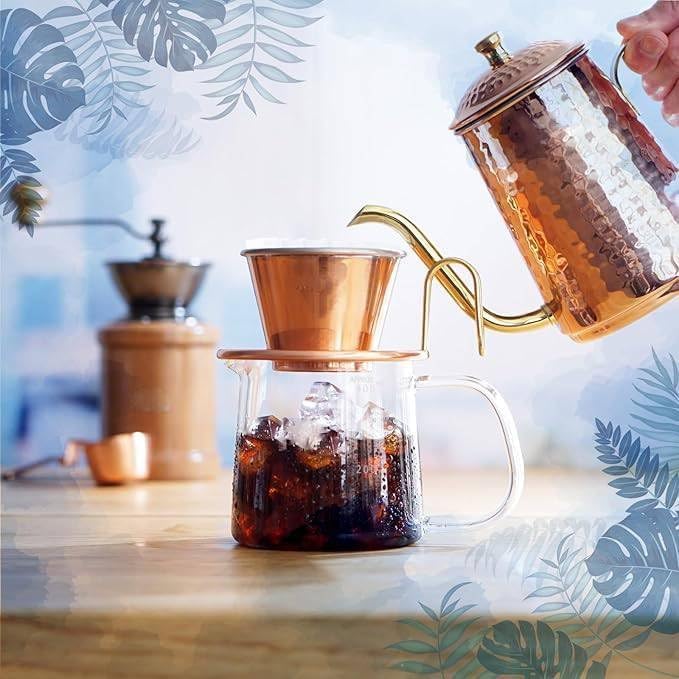 ☆新品 Kalita 銅製やかん 経年変化を楽しむ コーヒーポット 600ml Amazon | 経年変化を楽しむ 銅製 コーヒーポット 600ml 細口 ノズル 直