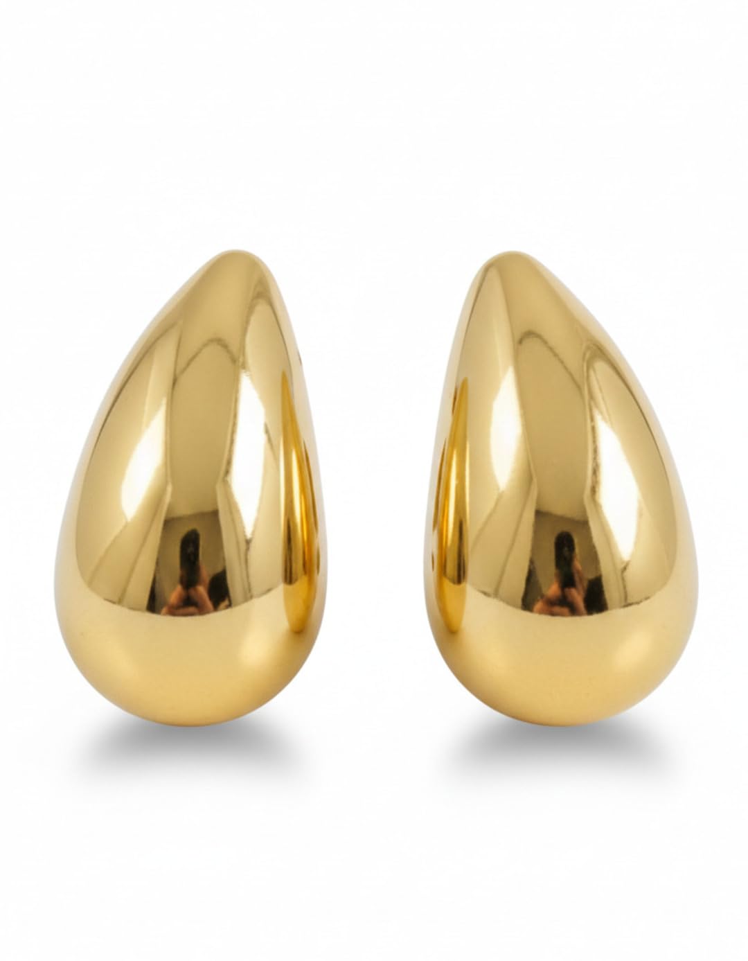 Gold Teardrop Stud Earrings for Women & Girls| Lightweight Statement Earrings-image-27