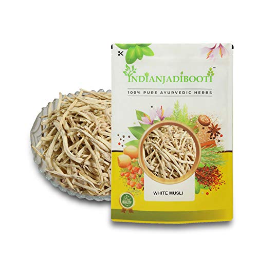 Image of IndianJadiBooti Safed Musli Root (900g) | Whole & Raw Chlorophytum Borivilianum | Ayurvedic Herb for Strength, Stamina & Vitality Support | Natural White Musli | Sun-Dried & Non-GMO | Premium Grade