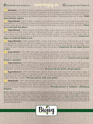 Biojoy BIO-Augentrost Tee (100 g), Augentrost Kraut getrocknet und geschnitten (Euphrasia rostkoviana)