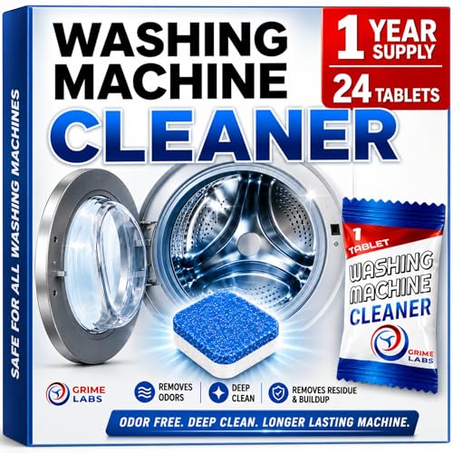 Image of Washing Machine Cleaner Tablets - Penetrating Deep Clean Washer Cleaner Tablets For Front Loader And Top Load HE - Active Formula Tub Descaler Deodorizer