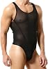 ABAFIP Mens Mesh Undershirts Bodysuit Sleeveless Sheer Tank Top Jumpsuit Fitness Mankini Jumpsuit