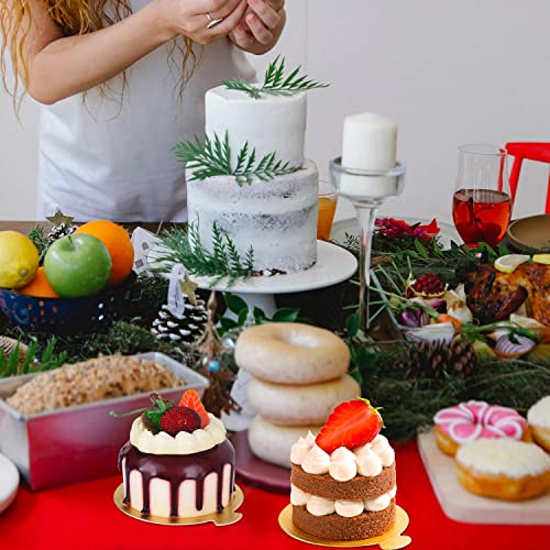 200 Pcs Mini Cake Boards, Round Golden Mousse Cake Boards Mini Cake Bases Cake Paper Board Cupcake Dessert Displays Tray Circle Cardboard Dessert Board Pastry Base - Grease Proof (Round Cake Board) #TOP3