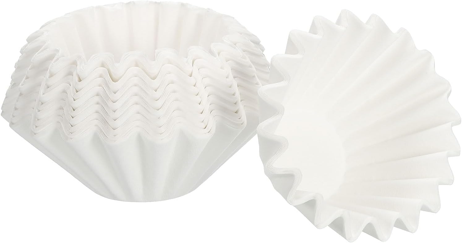 MECCANIXITY 1-2 Cup Basket Coffee Filters White Paper Filter 45/155mm Drip Coffee Makers Coffee Filter for Cafe Office Home, Pack of 200
