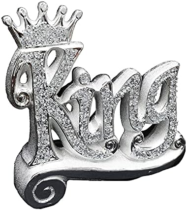 ONEBRAND Diamond Crushed Crystal Silver King Stand Figurine, Ornament - Home Décor - Paperweight - Table Decoration - Crystal Glass Décor  Best Option for Gift.