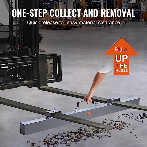 Vevor PICKUP TOOLQJ8013A-72″ 105Lbs Hanging Magnetic Sweeper Pickup Tool, Nail Hang-Type Magnetic Forklift Sweeper, Industrial Grade Magnets Steel Material Hunting Accessories For Picking Up Bolts Nails Iron Chips Metals thumb #2