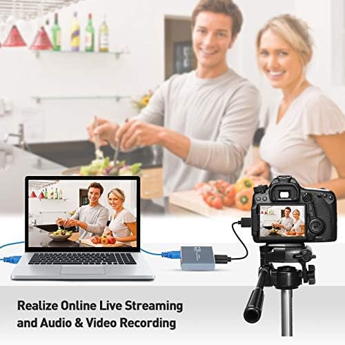 Video Capture Card, 4K HDMI Audio Video Capture Card, 4K 30fps HDMI input & Loop Out 1080p 60fps, Game Capture Card with Microphone for Live Streaming & Recording with PS5/PS4/Xbox/EtcWith USB Cable