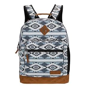 Wrangler Yellowstone Western-Style Backpack Coated Canvas Water Resistant Casual Daypack for Travel, Class, Everyday Use with Padded Laptop Notebook Sleeve (Checotah)