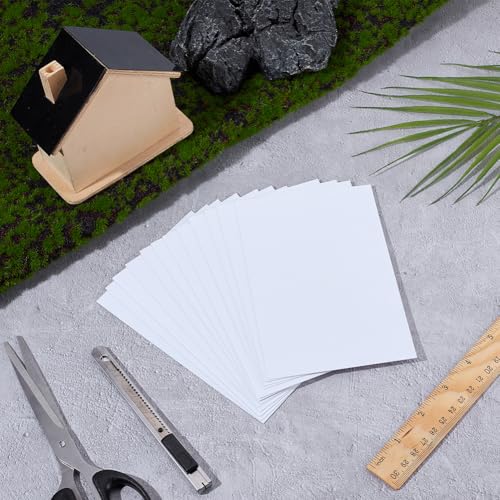 Image of OLYCRAFT 12 Sheets White ABS Plastic Sheet 5.9x3.9 Inch ABS Plastic Panel 0.5mm Thick Hard Plastic Sheet Polystyrene Flexible Plastic Board Sheet for Building Model Material Supplies