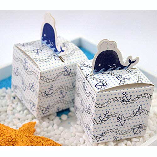 Amosfun 50 stuks papier snoep dozen met dolfijn anker bruiloft geschenkdozen chocolade wrappers partij benodigdheden - Afbeelding 8