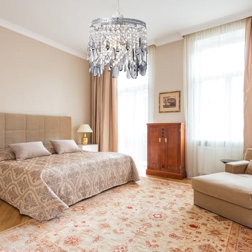 SHINY STAR Crystal Pendant Light Shade, Modern Chandelier Design Ceiling Pendant Light Shade with Clear/Smoke Grey Acrylic Crystal-903G - Image 3