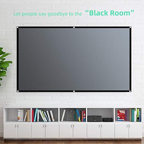 Pantalla para proyector 16:9 tela reflectiva anti luz metal 30 pulgadas miniatura 4