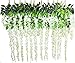 Lannu 12 Pack 3.6 FT Long Artificial Wisteria Flowers Silk Hanging Vine Ratta Flowers String Bush for Home Wedding Party Decor, CREAM