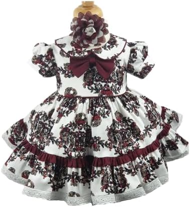 Half Sleeved Baby Girls Cotton Dress Baby Girls Party Wear Dresses Stylish Design Special Occasion Dress with A Matching Hair Band