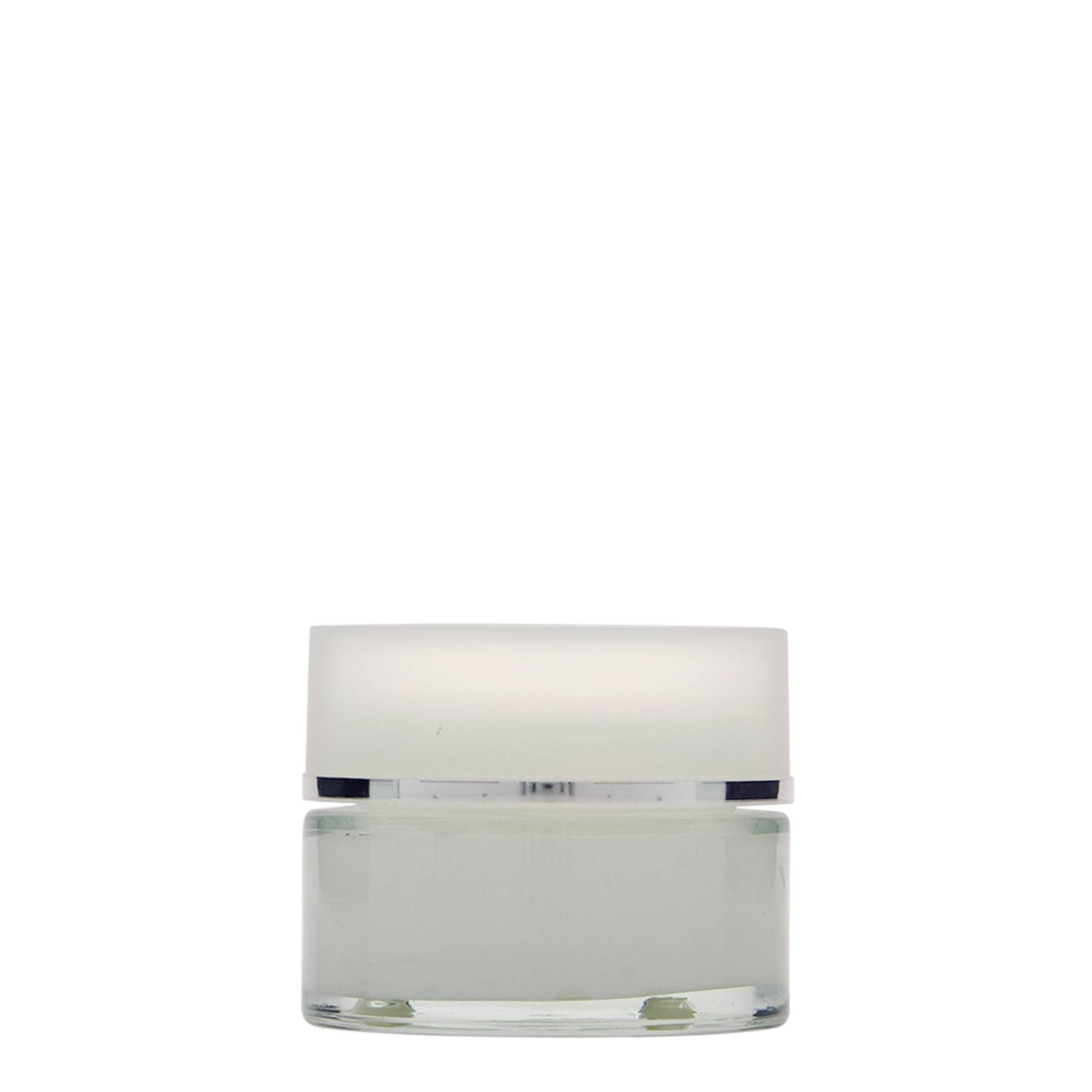 Szklany słoik 50 ml Clear Edition zestaw 12 sztuk z białą zakrętką do kremów i kosmetyków