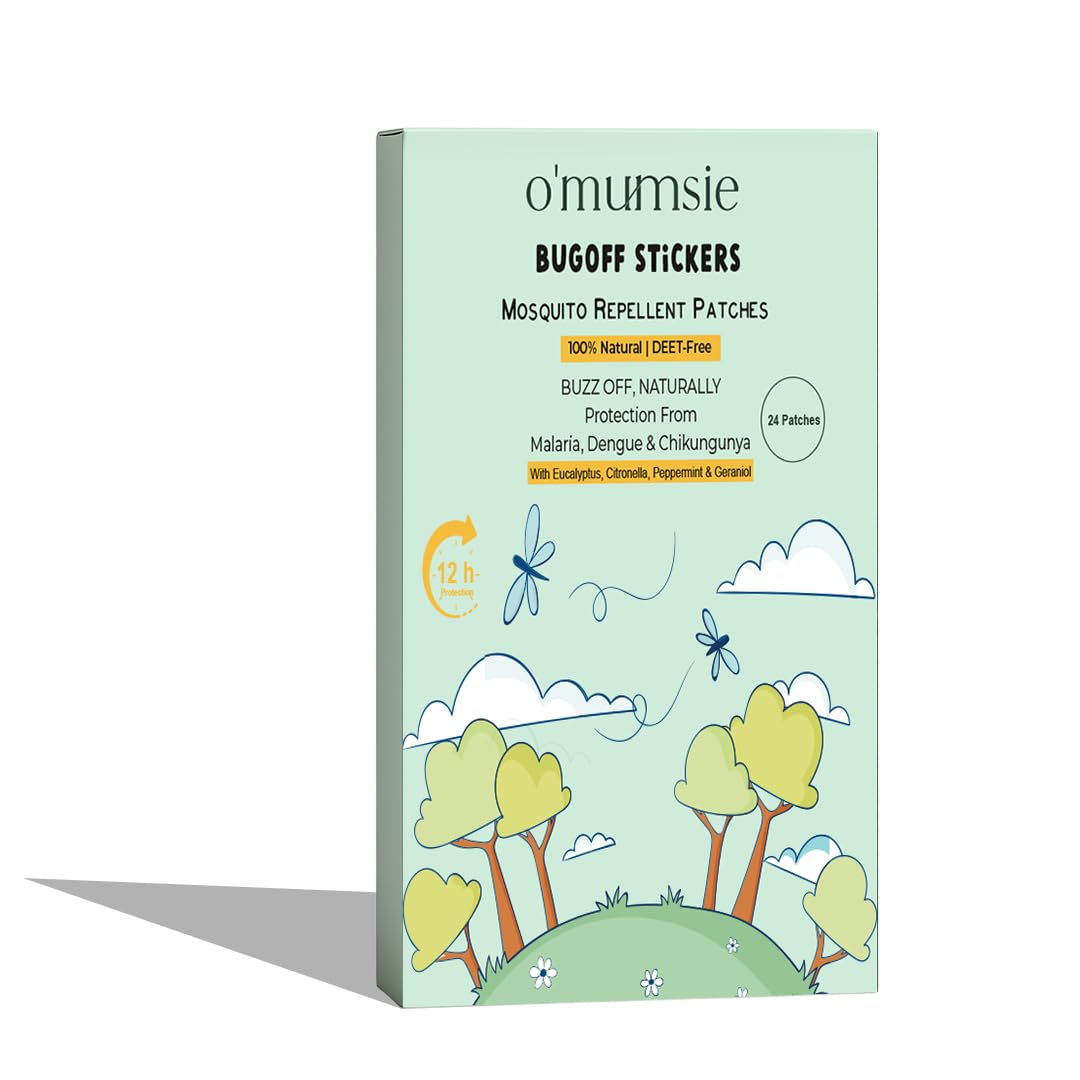 Omumsie BugOff Natural Mosquito Repellent Patches for Kids & Babies | DEET-Free, Safe for 3+ Months | Long-Lasting Protection with Eucalyptus & Geraniol | Pack of 24-image-10