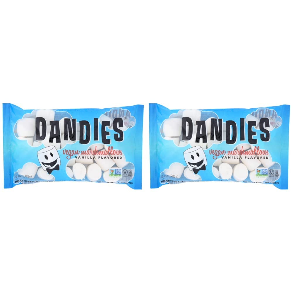 Dandies Vegan Marshmallows, Vanilla, 10 Ounce (Pack of 2