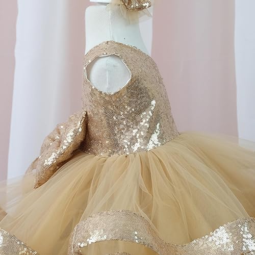 Baby-Tüllkleid, Partykleid, Schulterfreies Kleid für den ersten Geburtstag eines Mädchens