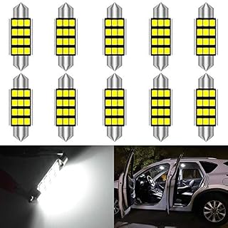 KATUR Super Bright 5630 Chipsets Aluminum CanBus Error Free 1.72'' 42mm DE3175 DE3021 DE3022 6428 7065 LED Festoon Car Interior Door Map Dome Lights Xenon White 12V 10-Pack