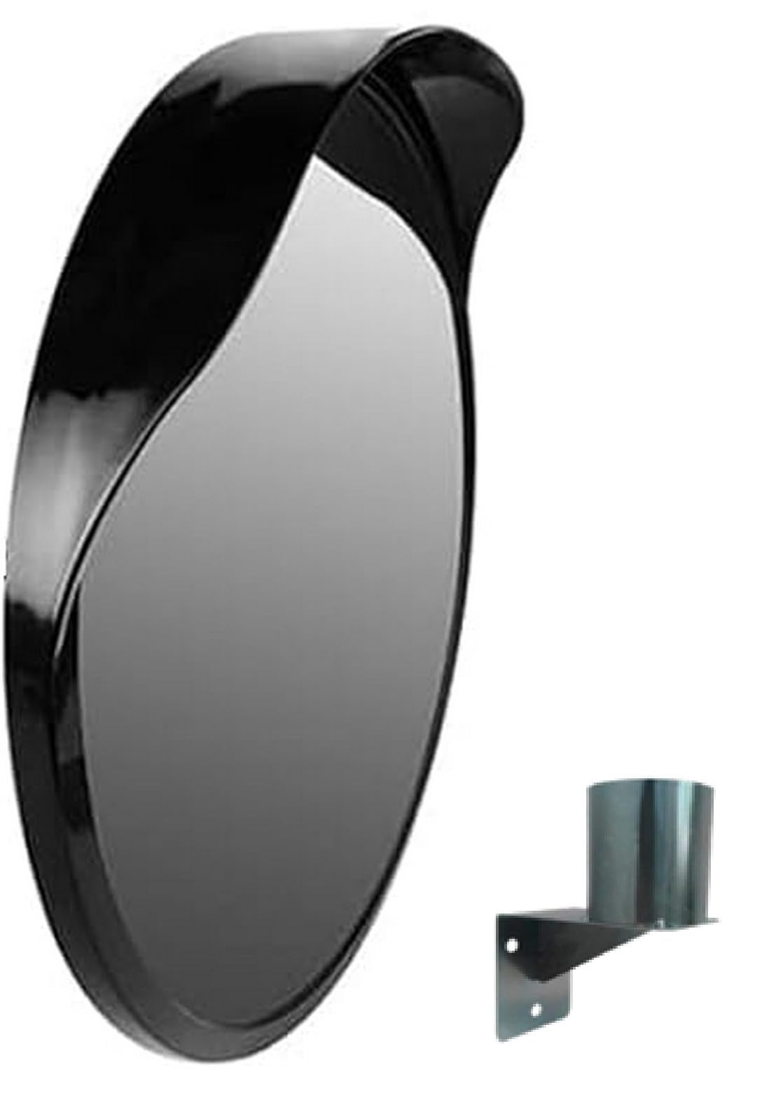FERRETELIX® Espejo Convexo Exterior 45 cm con Visera y Soporte de Pared | Seguridad en Garajes, Calles, Naves Industriales y Parkings