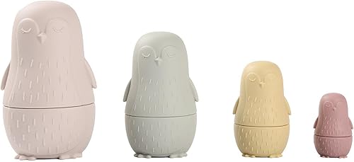 Miniatura 1 de Aebor 4 piezas de muñecas rusas de anidación para niños muñeca Matryoshka de silicona juguete educativo Montessori muñeca de anidación apilable para