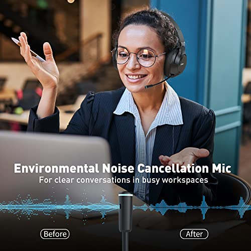 COOSII Wireless Bluetooth Headsets with Microphone for Computer, Headphone Foldable Over Ear Soft 40H with Retractable Mic, USB Dongle for PS5 PS4 PC Cellphone Laptop by COOSII - Image 4