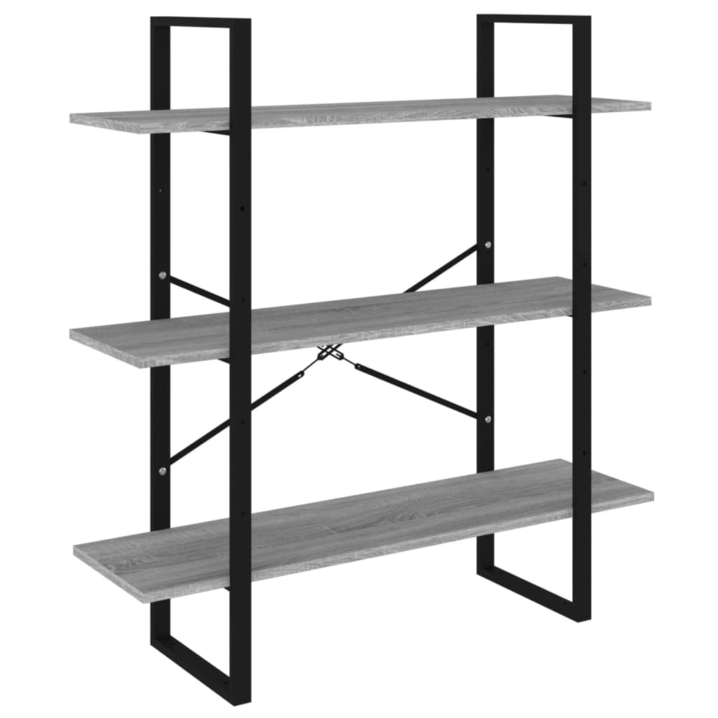 Libreria grigio Sonoma, 100 x 30 x 105 cm, in metallo