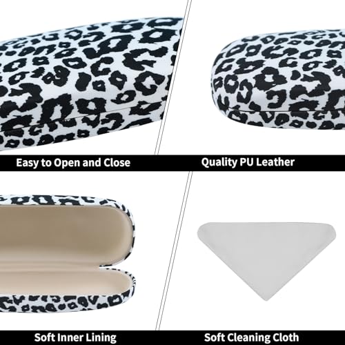 Image of PERFECTSIGHT Hard Shell Eyeglasses Case, PU Leather Protective Glasses Case, Cute Eyeglass Case for Women Men Girls