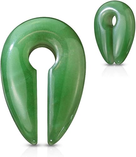 Miniatura 2 de Aretes colgantes con llavero de jade verde semiprecioso de Pierced Owl, se venden por par