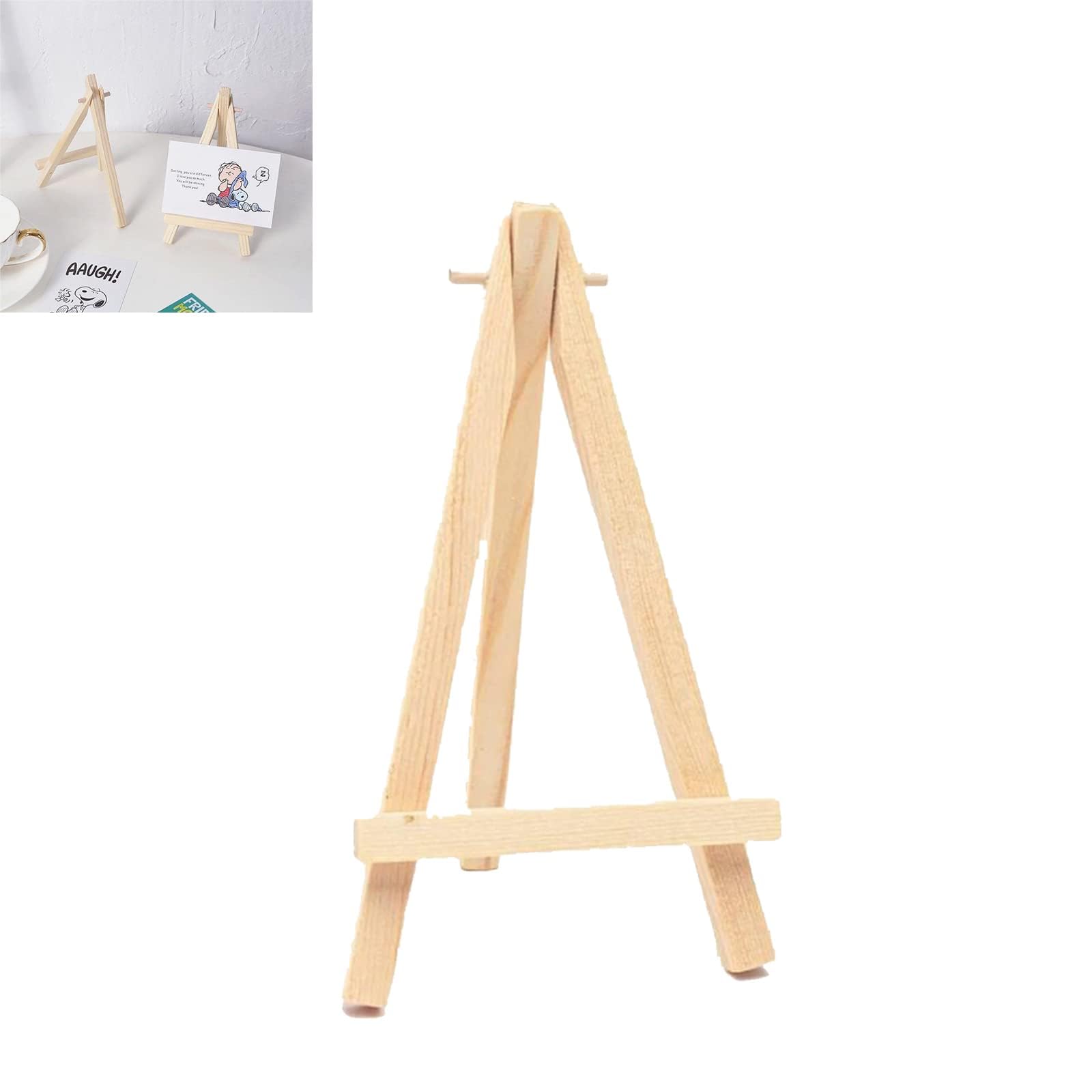Mini Easels Display，2Pcs Wooden Mini Easel Stand Tabletop Art Display Easels Small Stand Small Painting Easel，Desktop Holder Stand Displaying Canvas Paintings,Drawing，Weddings，Kids，Yellow